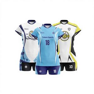 Volleyball-Bekleidungsset für Herren und Damen, professionelles Wettkampf-Team, schnell trocknend, atmungsaktiv, Polyester, gestreift, elastische Taille - Product Image 1