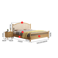 Hochwertige JY-B090 Full Size Massivholz Bett rahmen Kopfteil King Queen Size Plattform Bett Lamellen stütze Einfache Montage Lagerung