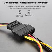 Para SATA 15PIN adaptador de enchufe extensor 1 2 salida Cable divisor codo PC Disco Duro puerto serie fuente de alimentación Cable 1 línea SATA