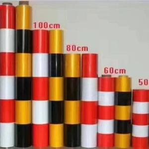 Ruban de signalisation routière réfléchissant en acrylique, PVC simple face, imperméable, auto-adhésif, haute visibilité, pour poteaux de délimitation de circulation et sécurité routière - Product Image 3