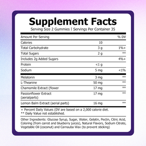 High Quality Sleep Gummies with Total Carbohydrate Faster Falling Asleep Longer Sleep Support Stay Sleep Longer Gummies - Product Image 2