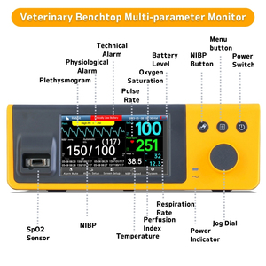 Thú Y Xách Tay Vital Dấu Hiệu Màn Hình Xung Oximeter Spo2 Độ Bão Hoạn Nibp Temp Cầm Tay Vet Màn Hình Cho Mèo Chó Ngựa Vật Nuôi - Product Image 3