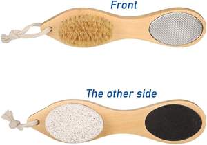 Planche à récurer les pieds multifonctionnelle en bois de Lotus <span class=keywords><strong>lime</strong></span> en bambou pierre ponce brosse de Massage à la chaux dissolvant de callosités de la peau morte - Product Image 3