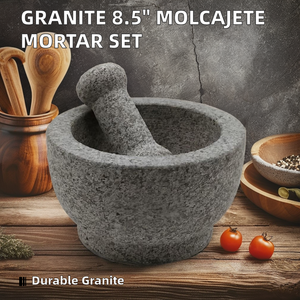<span class=keywords><strong>Molcajete</strong></span> de Granito de Alta Calidad de 6.5 Pulgadas con Mortero y Pilón, Ecológico y Sostenible, para Moler Hierbas y Especias - Product Image 3