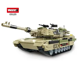 Woma Toys C0125 Groothandel Oem Odm Kids Diy Bricks Assembleren Ww2 M1r2 Tanque De Guerra Tank Model Bouwstenen