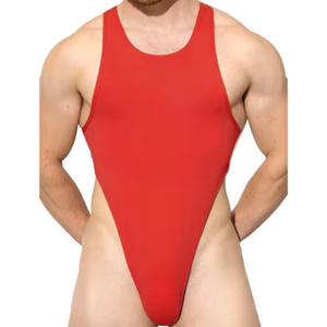 Body de sport sexy pour homme, dos croisé, soutien-gorge de sport, coupe haute, couleur unie, coton, string, justaucorps - Product Image 4