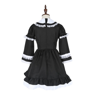 Nouveau Costume de Soubrette Française Noir Classique Fantaisie 2026 pour Filles et Enfants – Tenue de Fête et Déguisement d'Halloween - Product Image 3