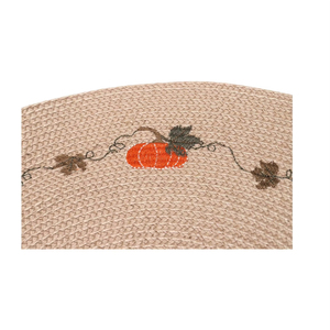 Elegant Pumpkin Theme Woven Plastic PP <b>Round</b> Coasters Non Toxic Yichuan EM36 32CM 36CM 38CM Tabletop Decoration <b>Mats</b> EM36 Pumpki - Product Image 4