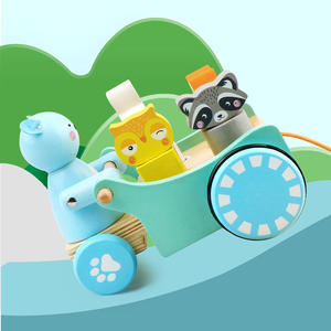 <span class=keywords><strong>Tracteur</strong></span> animalier en bois personnalisé pour enfants <span class=keywords><strong>Jeu</strong></span> de remorques éducatives Cadeau d'exercice Jouets pour bébés tout-petits - Product Image 3