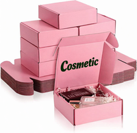 Boîtes d'expédition en carton rose personnalisées pour produits cosmétiques, emballage ondulé pour envoi postal