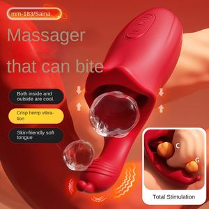 Masseur à vibrations occlusales Big Mouth, 10 fréquences, léchage externe, boucle interne, baiser de langue, morsure, corps, choc puissant - Product Image 2