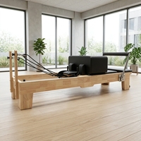 Pilates Reformer MJD M101A en bois de chêne, durable, portable, réglable, équipement de fitness commercial pour salle de sport