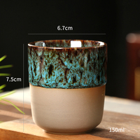 Tasse à thé en porcelaine miniature rétro de style japonais, 150 ml, sans anse, avec glaçure alcalinisée au four, vente en gros