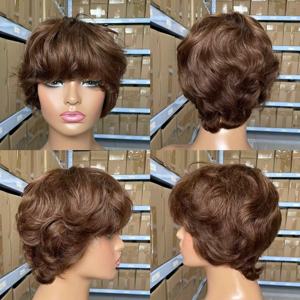 Perruque en cheveux humains bouclés brésiliens 12A, cuticules alignées, pour femmes - Densité 180%, sans trame - Product Image 4