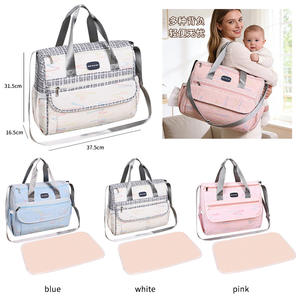 Bolsa de pañales con cambiador, 37,5x16,5x31,5 cm, impermeable, de poliéster y algodón, para salidas de bebé y uso en maternidad - Product Image 4