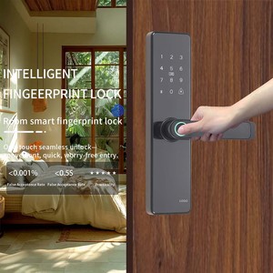 Günstiges Schwarzes Intelligentes Elektrisches Fingerabdruck-Passwort-Karten-Digitales Innentürgriff-Wasserdichtes Schloss für Zuhause Schlafzimmer Studio Büro - Product Image 5