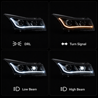 Ensemble de phares LED BK pour Chevrolet Cruze 2009-2014, projecteur Bi-LED, mise à niveau DRL, Plug and Play
