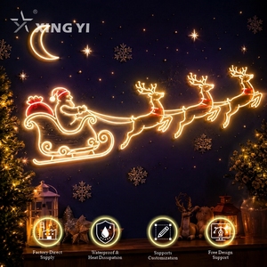 Vente en gros de panneaux lumineux LED personnalisés en forme de <span class=keywords><strong>rennes</strong></span> et de traîneaux pour la publicité de Noël, décorations extérieures - Product Image 1