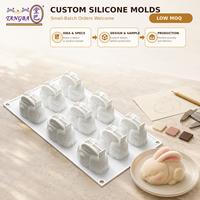 Moule en silicone 3D Lapin Tangba pour gâteau mousse, dessert en forme de lapin, outil de cuisson pour pudding, qualité alimentaire, pâtisserie DIY de Pâques