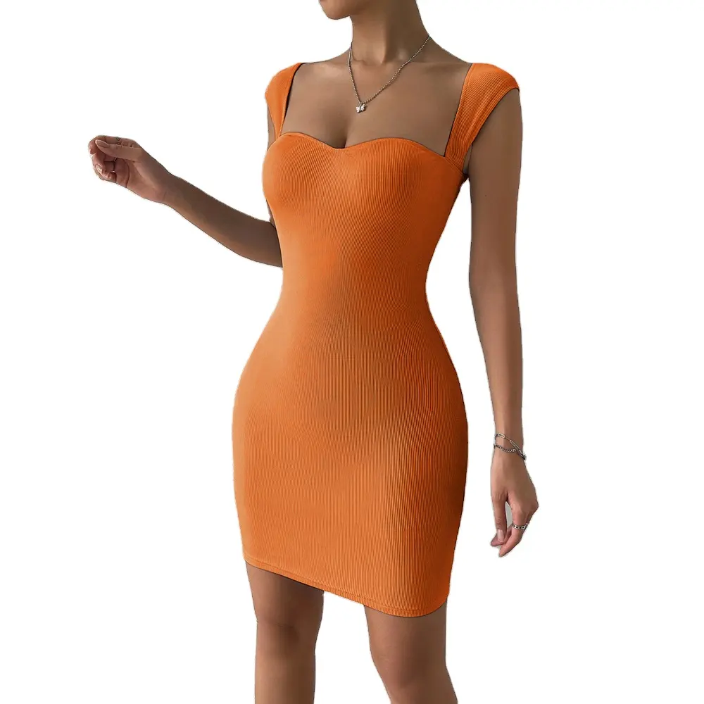 Summer Solid Color Casual Elegant High Quality Fashion Sexy Short Dress For Women