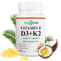 Capsules de Vitamine D3 K2 MK7 en Gélules Molles, Marque Privée OEM, 10000 UI, Huile de Coco, pour le Soutien Osseux et Immunitaire des Adultes, Végétalien, Biologique, Complément Alimentaire