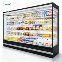 Lemari Pendingin Display Air Curtain Berkinerja Tinggi, Model Terbuka Multideck untuk Pusat Perbelanjaan, Food Court, dan Ritel