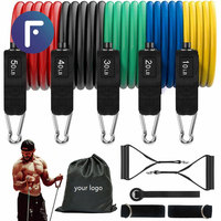 FDM-Corde De tracción De látex Natural para el hogar, bandas De resistencia De 150Lbs, 11 unidades, juego De tubos con asas
