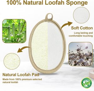 Custom logo Natural Loofah Exfoliating Body Scrubber Shower Loofah Pad Sponge Bath Shower for Face and Body for Women and Men - Product Image 3