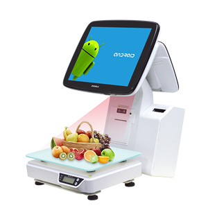 ZHONGJI Imprimante d'étiquettes à reconnaissance <span class=keywords><strong>automatique</strong></span> à écran large de 15 pouces <span class=keywords><strong>Caisse</strong></span> enregistreuse POS avec échelle d'étiquette - Product Image 1