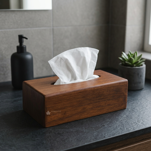 Boîte à mouchoirs en bois massif faite à la main, porte-mouchoirs en bois naturel, distributeur de serviettes, décoration pour la maison, le bureau, l'hôtel, le restaurant - Product Image 1