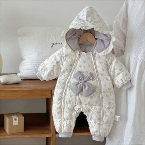 Combinaison de neige pour bébé garçon et fille nouveau-né, tout-petit, en flanelle épaisse et chaude, avec fermeture éclair, oreilles d'ours, capuche - Product Image 2