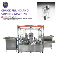 Machine de remplissage et de bouchage à grande vitesse contrôlée par PLC, personnalisée en usine, pour flacons d'échantillons en verre et propriétaires de marques cosmétiques