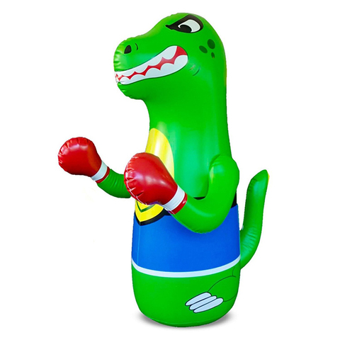 BS-b 120cm Green Inflatable Dinosaur Boxing Bag Sports Props Cartoon Tumbler Toys Wholesale PVC