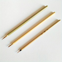 Pinceau à aquarelle en poils de belette, tailles L/M/S, manche en bambou vert, pinceaux d'artiste à tête ronde, pinceau à ligne fine, pinceau à dessin