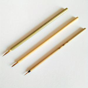 Pinceau à <span class=keywords><strong>aquarelle</strong></span> en poils de belette, tailles L/M/S, manche en bambou vert, pinceaux d'artiste à tête ronde, pinceau à ligne fine, pinceau à dessin - Product Image 1