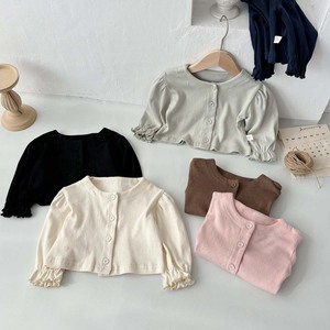 Automne nouvelles filles col rond veste printemps bébé Cardigan <span class=keywords><strong>manteau</strong></span> hauts coton bébé vêtements - Product Image 3
