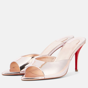 Sandali Estivi da Donna Taglie Grandi Fino al <span class=keywords><strong>44</strong></span> con Tacchi Alti e Sottili, Scarpe Sexy da Infilare per Abito con Tacco a Spillo, Punta Aperta e Affusolata, Sabot in Vernice - Product Image 2