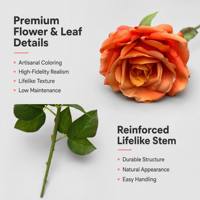 Grandes roses artificielles haut de gamme en soie toucher réel, à tige unique, hydratantes, pour la décoration intérieure, les mariages, les événements et les murs floraux.