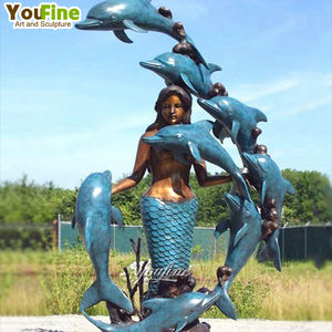 YOUFINE - Escultura <span class=keywords><strong>de</strong></span> Bronce <span class=keywords><strong>de</strong></span> Dos Sirenas <span class=keywords><strong>de</strong></span> Tamaño Real para Jardín Exterior, Fuente <span class=keywords><strong>de</strong></span> Agua - Product Image 2