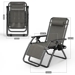 Hot Selling Outdoor Adjustable Folding 0 Gravity Chair Folding Reclining Beach Chair Camping Chair