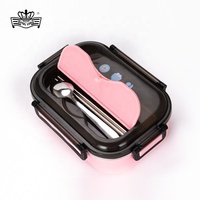 Récipient alimentaire étanche en silicone de grande capacité avec doublure intérieure en acier inoxydable, boîte à lunch Bento avec soufflage