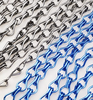 Vente en gros usine Rideau en maille de chaîne d'aluminium à mailles emboîtables, multicolore vif, à double boucle, à tissage uni, découpé