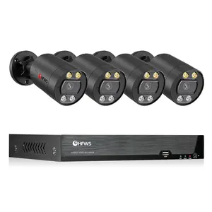 Sistema de vigilância doméstica ip66, 4k 8mp h.265 nvr resistente às intempéries