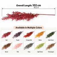 Vente en gros de fausses fleurs artificielles en forme d'astilbe à longue tige, couleur roux-brun rouille, pour la décoration de Thanksgiving, de mariages et d'événements