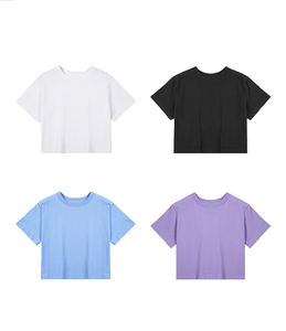 Ladies High Waist T Shirt Custom Print Graphic Tank Tops Wholesale Short Sleeves Blank Tee Women Knitted Cropped Top - Product Image 2