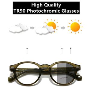 <span class=keywords><strong>Photogray</strong></span> <span class=keywords><strong>anti</strong></span>-<span class=keywords><strong>reflet</strong></span> homme lunettes photocromiques <span class=keywords><strong>anti</strong></span> lumière bleue luxe TR90 cadre rond alliage insert jambe charnière flexible - Product Image 3