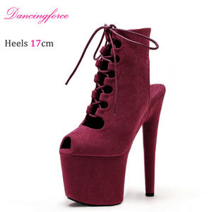 Sandales à talons hauts de 17 cm avec fermeture éclair intérieure, style gladiateur romain, plateforme, bottines sexy à bout ouvert pour la danse sur barre, pour femmes - Product Image 1