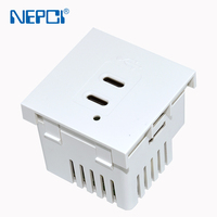 Module de chargeur USB C NEPCI 45*45mm 5V4.2A à 2 ports avec lumière LED XJY-USB-B17E-3-21CC Prise USB pour boîte de sol et boîte de table