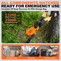 Sarung Tangan Penyelamat Pohon Tree Saver D Shackle Snatch Block Recovery Gloves Polyester 3" X 8ft Heavy Duty Off-Road Winch Tree Saver Strap untuk ATV Jeep