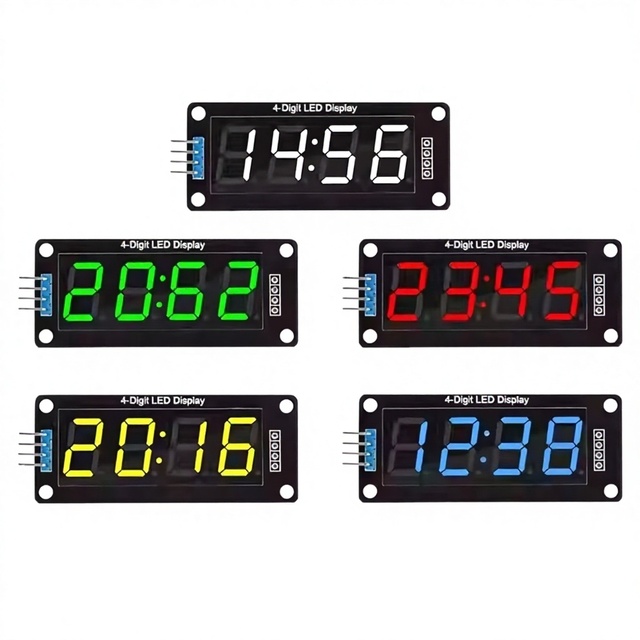 TM1637 0.56 Inch Four-Digit Seven-Segment Digital Tube Clock Display Module with Clock Point Consumer Electronics Clock Display